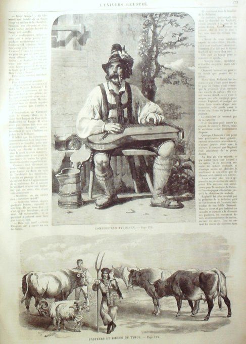 L'Univers illustré 1858 #  22 Italie Trieste Cerisy (50) Tyrol Gaule habitations