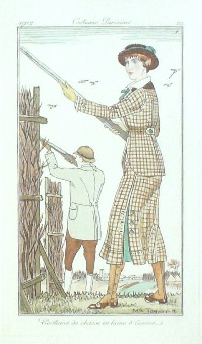 Taquoy Maurice Pochoir Mode Art Deco n°  22-1912  Journal des Dames