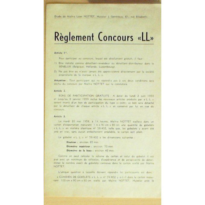 Catalogue DAUPHINE CONCOURS LL BRUXELLES 1913