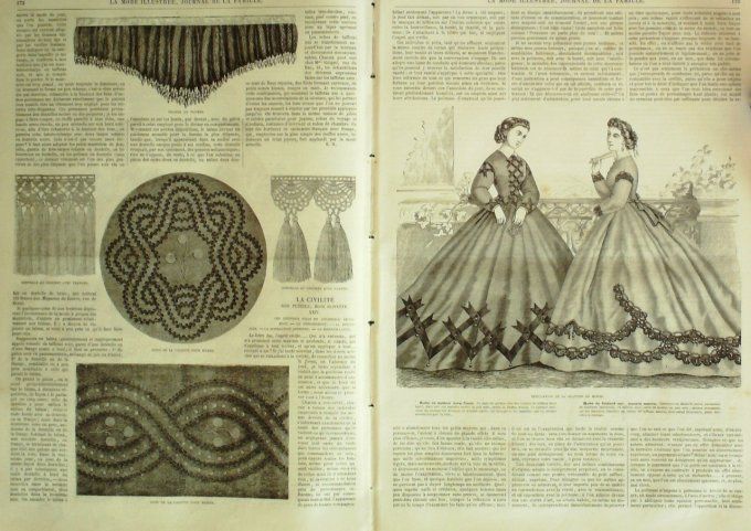 Journal Mode illustrée 1865 # 22 Coiffures Empire