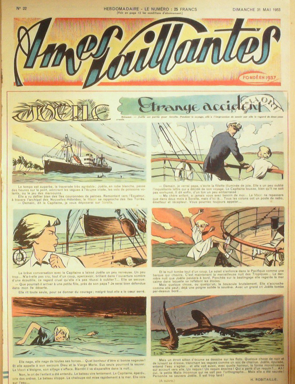 Ames Vaillantes 1953 n°22 Volubilie Perlin et Pinpin, Jack le trappeur
