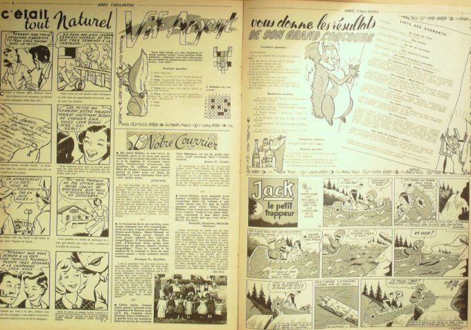 Ames Vaillantes 1953 n°22 Volubilie Perlin et Pinpin, Jack le trappeur