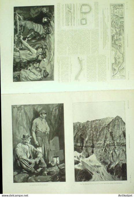 L'illustration 1901 n°3048 Suisse Simplon mines Serbie Euxinograd Varna Ceylan prsinonnier du Transv