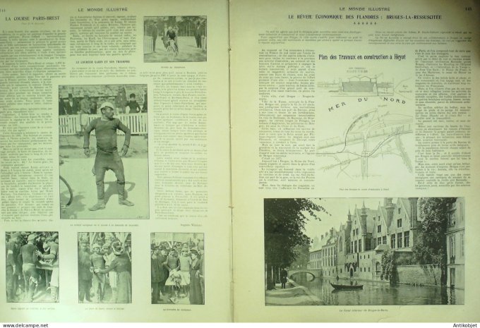 Le Monde illustré 1901 n°2317 Belgique Bruges Heyst Yvette Guilbert Paul Cambon