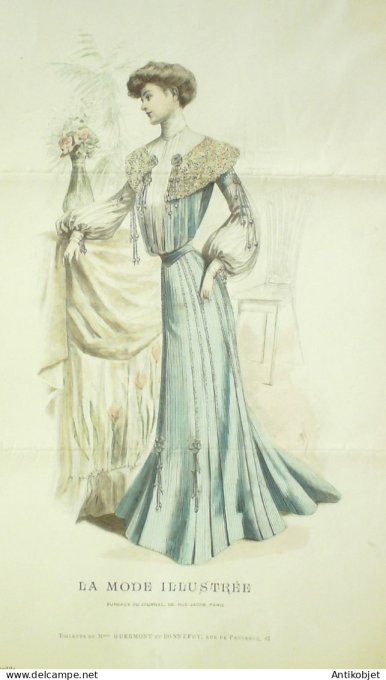 Gravure Mode illustree 1903 #  1 (Old Fashion plate) RARE
