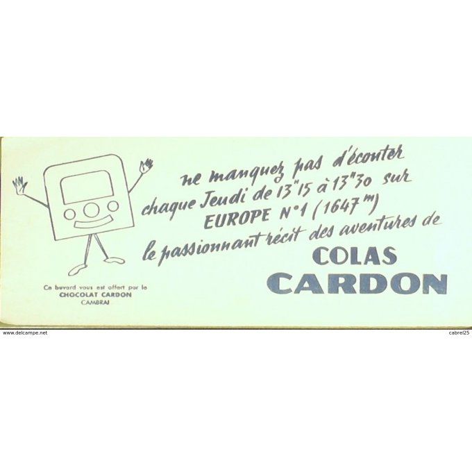 Buvard COLAS CARDON Chocolat Cambrai