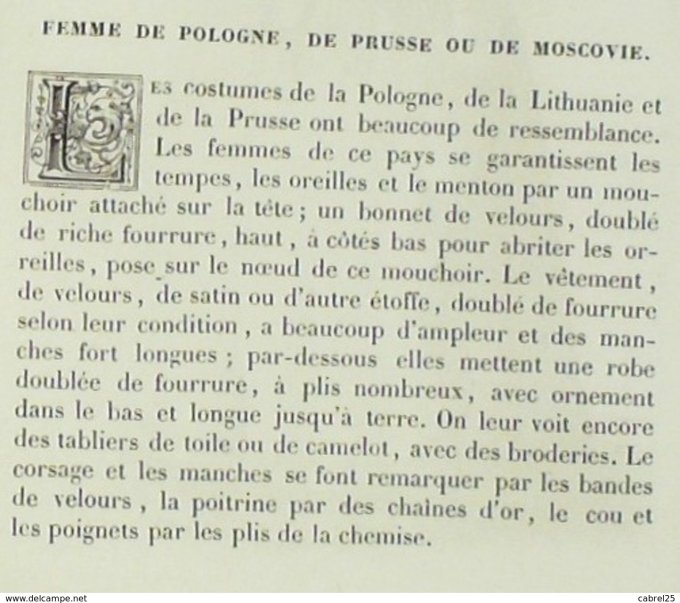 Pologne Dame de PRUSSE Lithuanie 1859