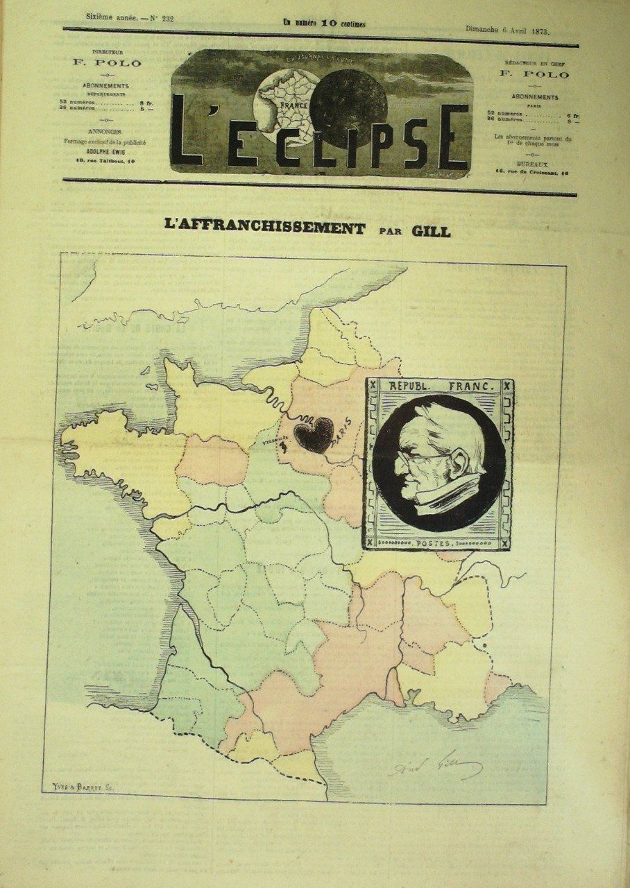 L'Eclipse 1873 n°232 L'AFFRANCHISSEMENT André GILL