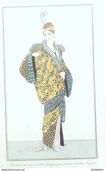 Gravure de mode Costume Parisien 1914 pl.139 ANONYME Jan Manteau
