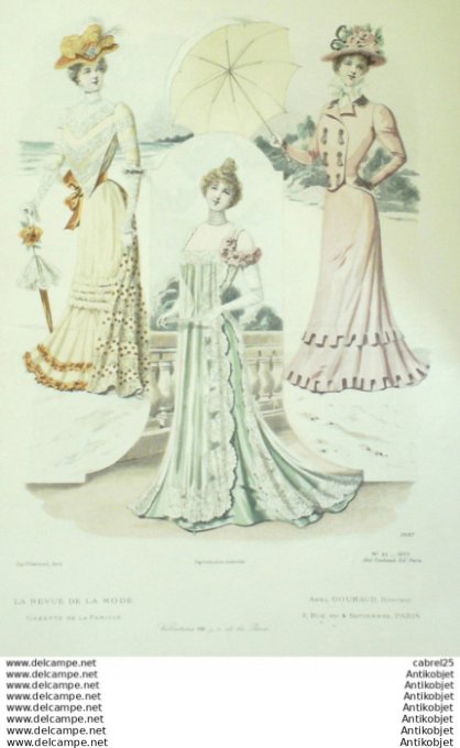 Gravure Mode La Gazette 1899 # 26 (Old Fashion plate)