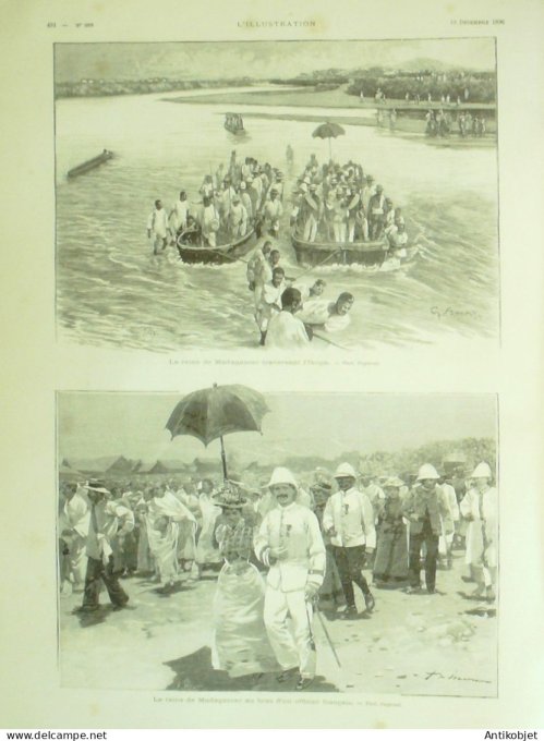 L'illustration 1896 n°2808 Anatole France Madagascar Ikopa St-Denis (93) Laos Pla-Sdam Khône Sarah B