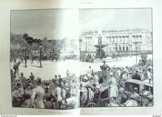 Le Monde illustré 1893 n°1909 Funérailles Mac-Mahon fêtes Franco-Russes