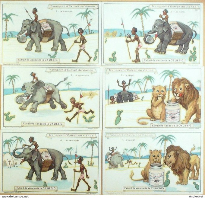 Chromo Liebig Sang 1175 Transport d'extrait de viande (1925)