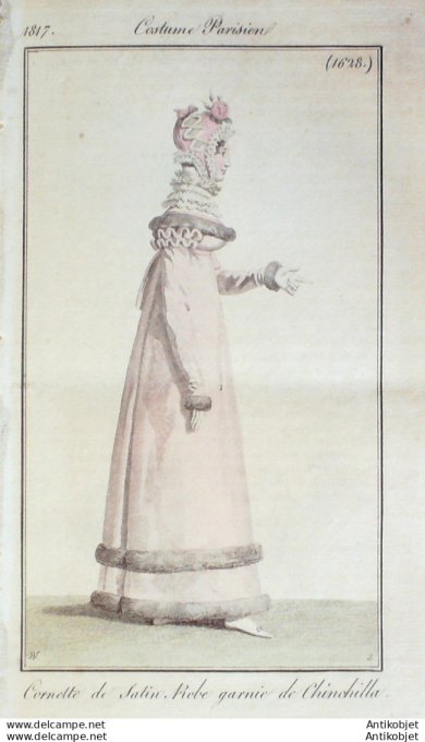 Costume Parisien 1817 # 1628 Robe garnie de Chichilla