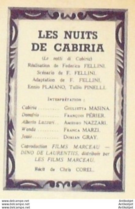 Les nuits de Cabiria Giulietta Masina Jayne Mansfield + Film