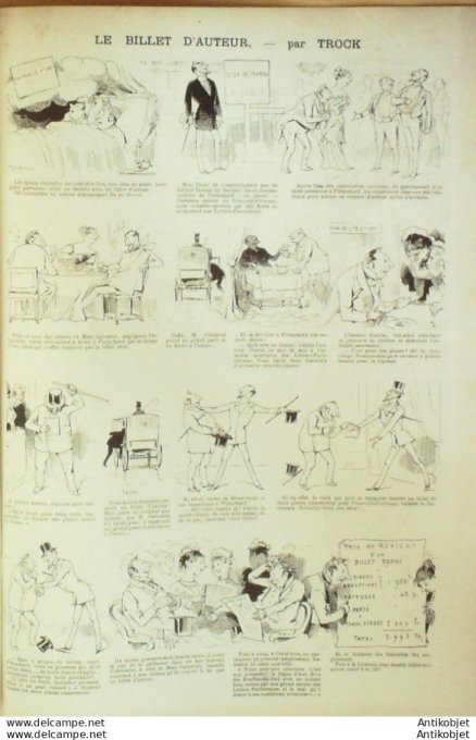 La Caricature 1885 #279 Monde théâtral Trock billet d'auteur