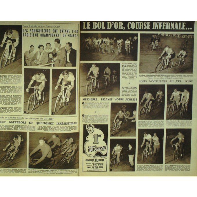 Miroir Sprint 1950 n° 233 27/11 MARCEL/STOCK BOBET/MATTEOLI/QUEUGNET GIMENEZ/COUDRA