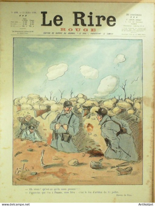 Le Rire Rouge 1918-07-13 # 191 Journal humoristique Ed.Originale La Caverne