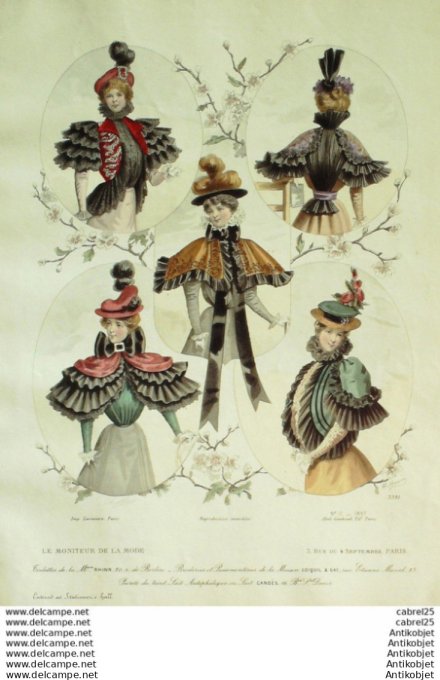 Gravure Mode Le Moniteur 1897 # 12 (Old Fashion plate)