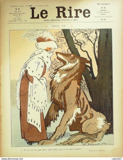 Le Rire 1913 n°519 Roubille Pierlis Hémard Fabiano Nollat Valério Vallée Dharm