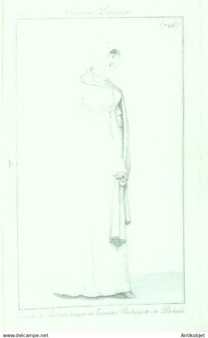 Costume Parisien 1806 # 726 (eau forte) Redingote de Perkale