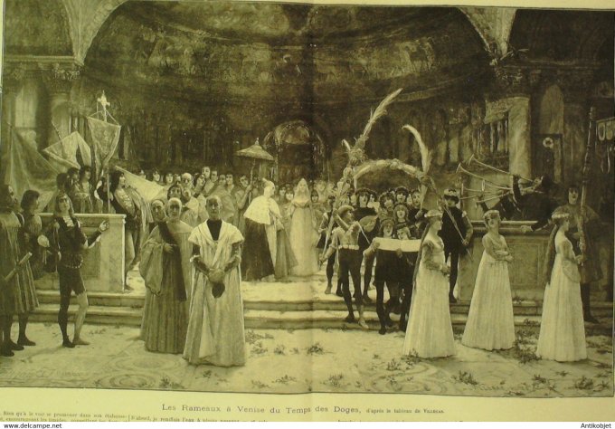 Soleil du Dimanche 1895 n°14 Italie Venise rameaux temps de Doges Duc d'Aoste