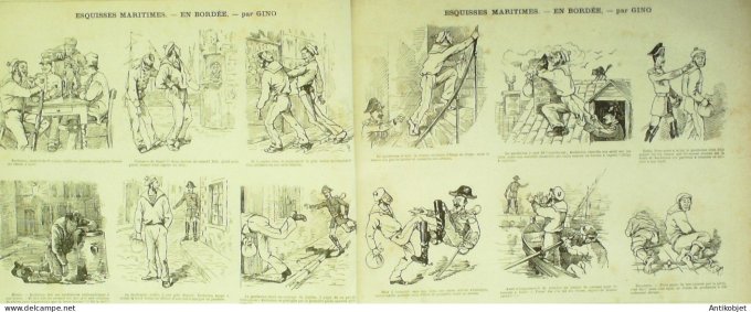 La Caricature 1881 #  94 Rentrée en cage Robida Barret Loys fantaisies parisiennes Bach