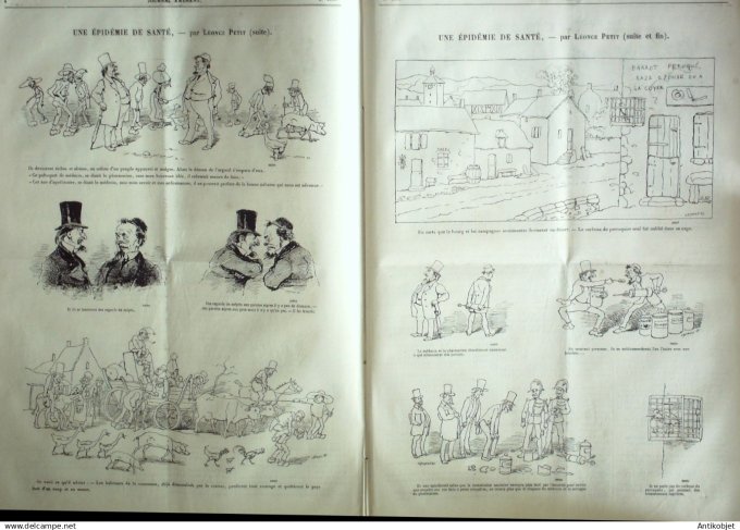 Le Journal Amusant 1874 #  938 Epidemie de sante par Leonce Petit
