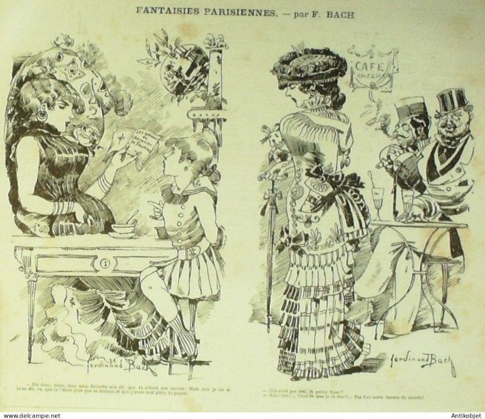 La Caricature 1881 #  94 Rentrée en cage Robida Barret Loys fantaisies parisiennes Bach