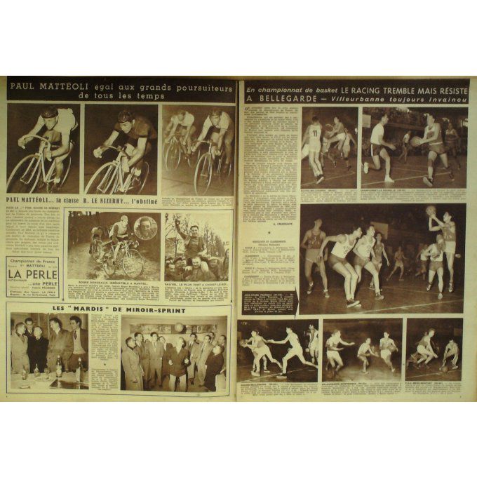 Miroir Sprint 1950 n° 234 4/12 MATTEOLI/NIZERHY STOCK/ROBINSON/FAMECHON/SADDLER/AMA