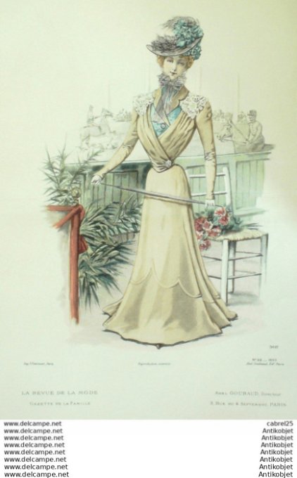 Gravure Mode La Gazette 1899 # 20 (Old Fashion plate)