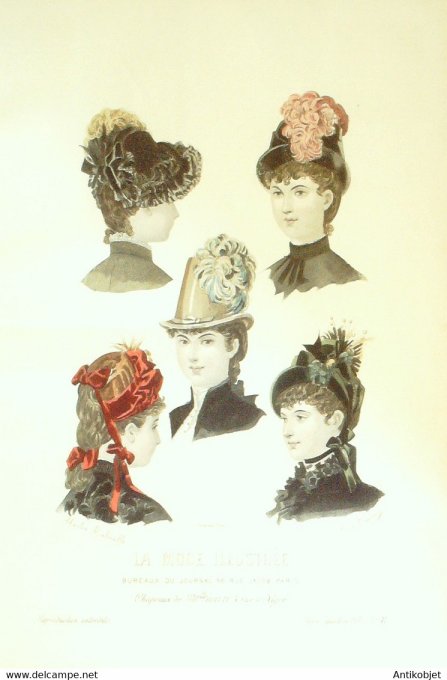 Gravure de mode La Mode illustrée 1885 n°41 (Maison Boitte)