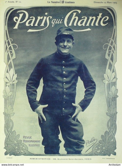 Paris qui chante 1903 n° 10 Polin Sulbac De Pervenche Strit Baby-Quadrille