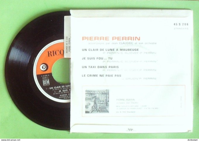 Perrin Pierre 45T EP Un clair de lune à  Maubeuge (languette) 1961