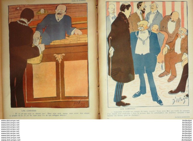 L'Assiette au beurre 1908 # 400 Travaux parlementaires Ostoya Villemot