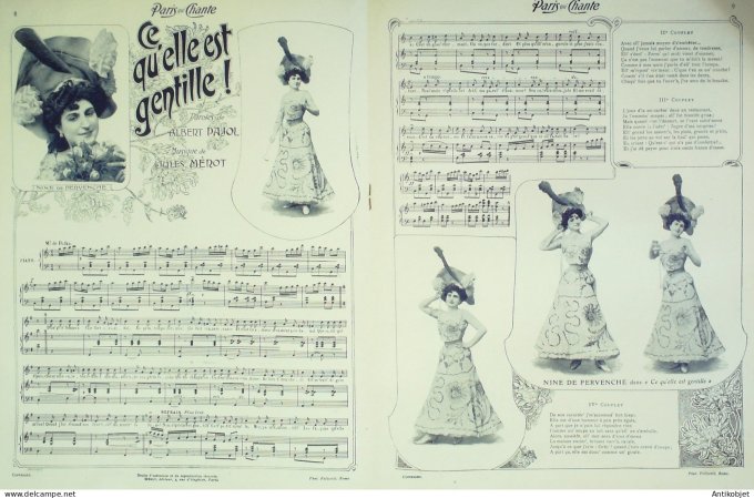 Paris qui chante 1903 #10 Polin Sulbac De Pervenche Strit Baby-Quadrille