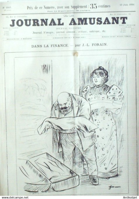 Le Journal Amusant 1891 n°1815 Algérie Tunisie château ¨à  vendre Grand Prix Hippique