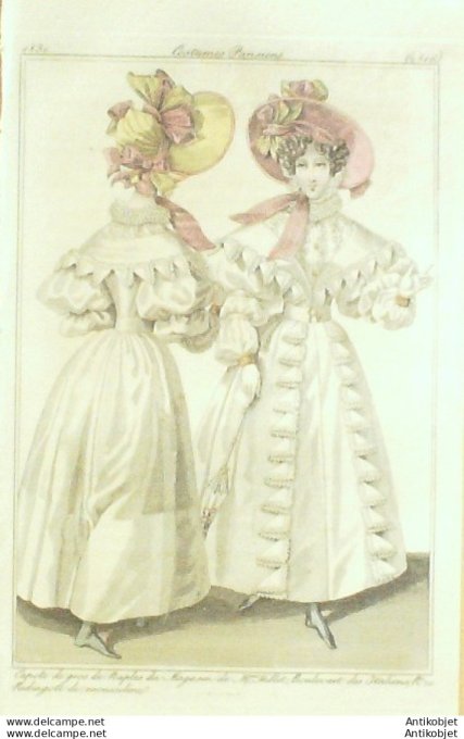 Costume Parisien 1830 # 2816 Capote gros de Naples redingote