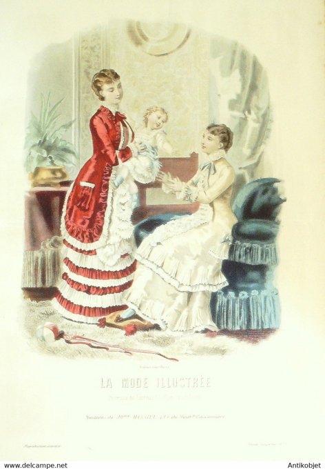 Gravure de mode La Mode illustrée 1880 n°05 (Maison Massieu)