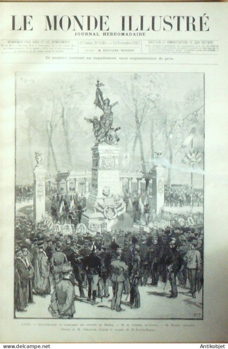 Le Monde illustré 1887 n°1598 Lyon (69) Rouen (76) Tours (37)