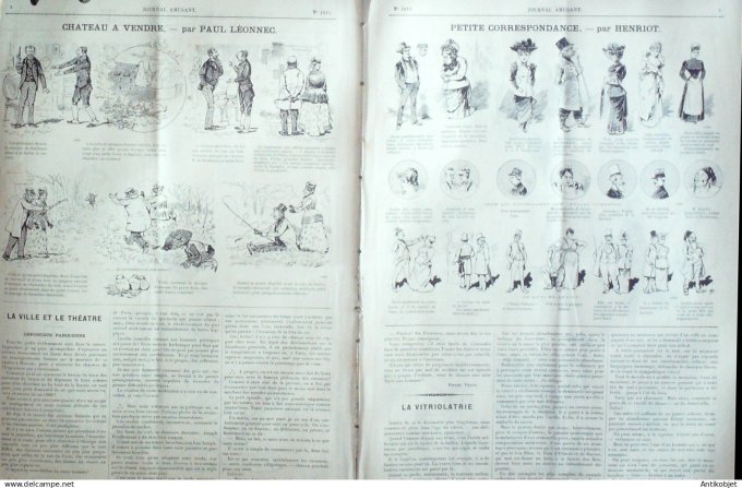 Le Journal Amusant 1891 n°1815 Algérie Tunisie château ¨à  vendre Grand Prix Hippique