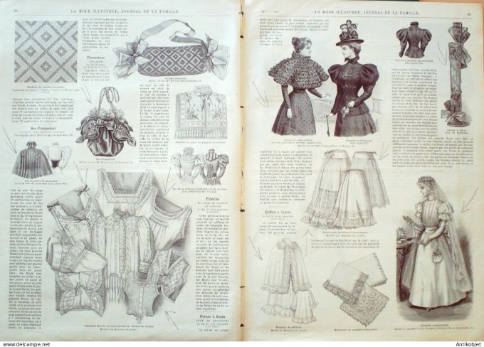 La Mode illustrée journal 1897 n° 05 Robe drap Cachemire & Vigogne