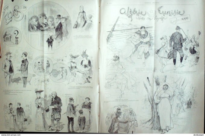 Le Journal Amusant 1891 n°1815 Algérie Tunisie château ¨à  vendre Grand Prix Hippique