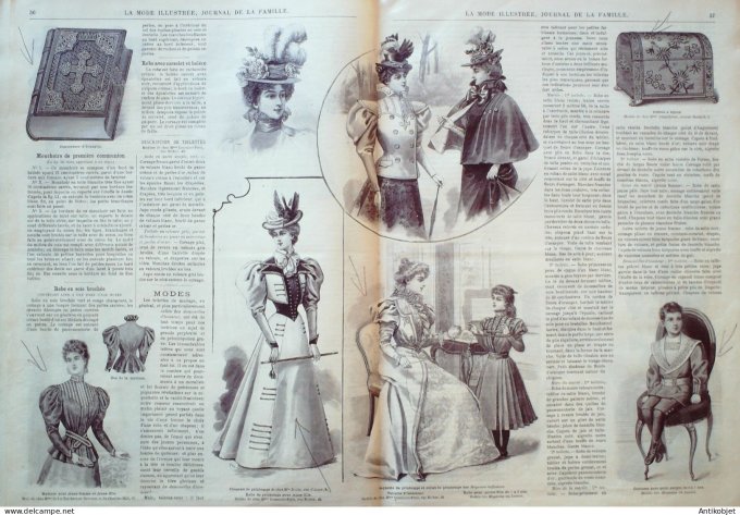 La Mode illustrée journal 1897 n° 05 Robe drap Cachemire & Vigogne
