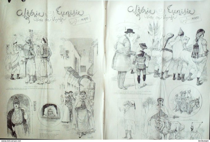 Le Journal Amusant 1891 n°1815 Algérie Tunisie château ¨à  vendre Grand Prix Hippique