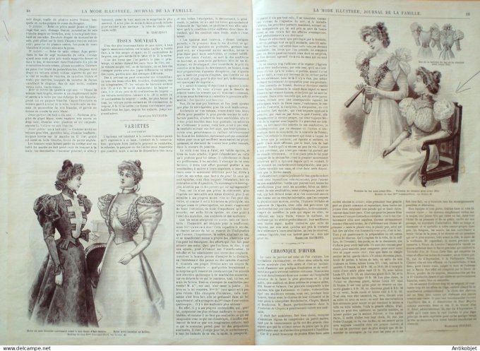 La Mode illustrée journal 1897 n° 05 Robe drap Cachemire & Vigogne