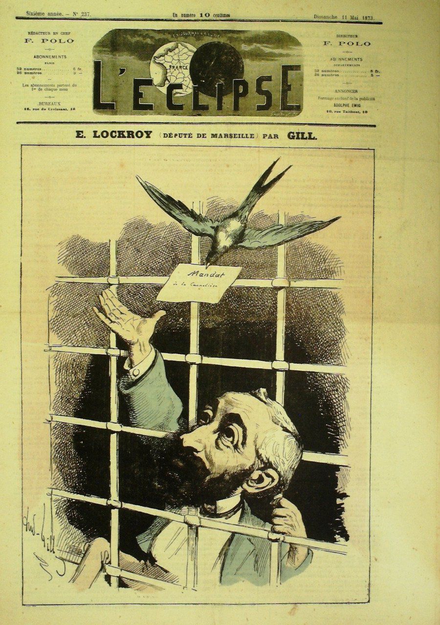 L'Eclipse 1873 n°237 LOCKROY Député MARSEILLE André GILL
