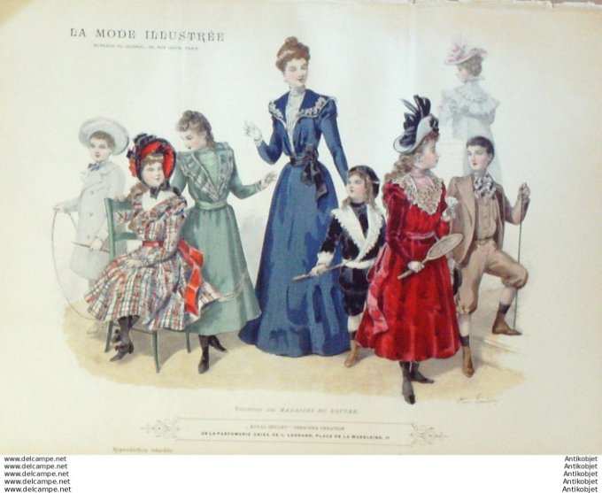 Gravure Mode illustree 1898 # 47 (Old Fashion plate) rare