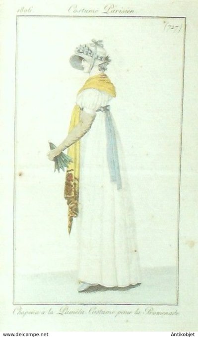 Costume Parisien 1806 # 727 (eau forte) Costume de promenade