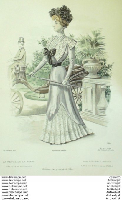 Gravure Mode La Gazette 1899 # 18 (Old Fashion plate)